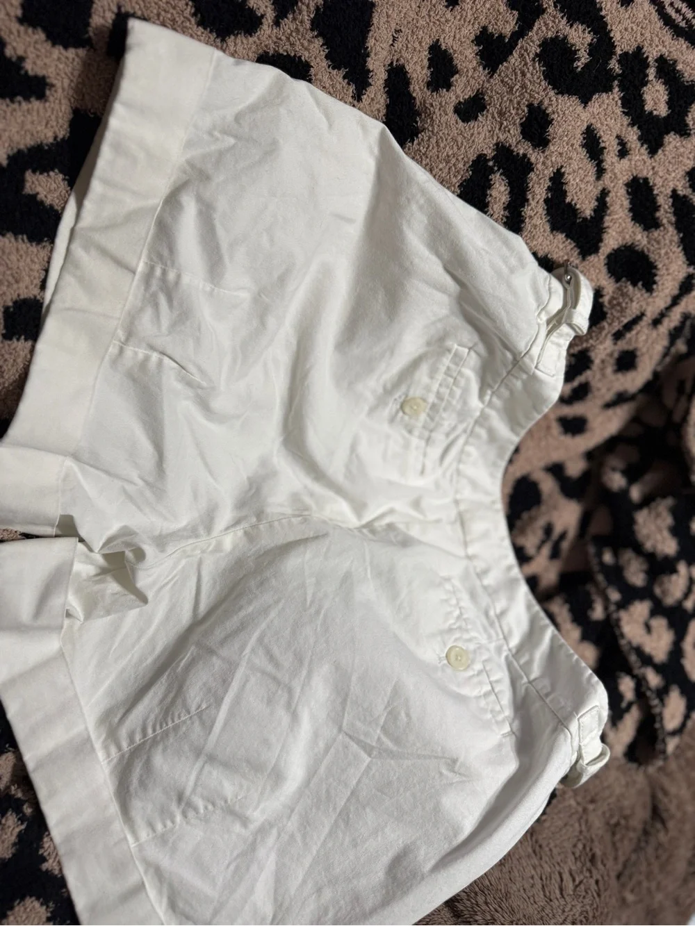 Michael Kors White Pleated Cotton Bermuda Shorts